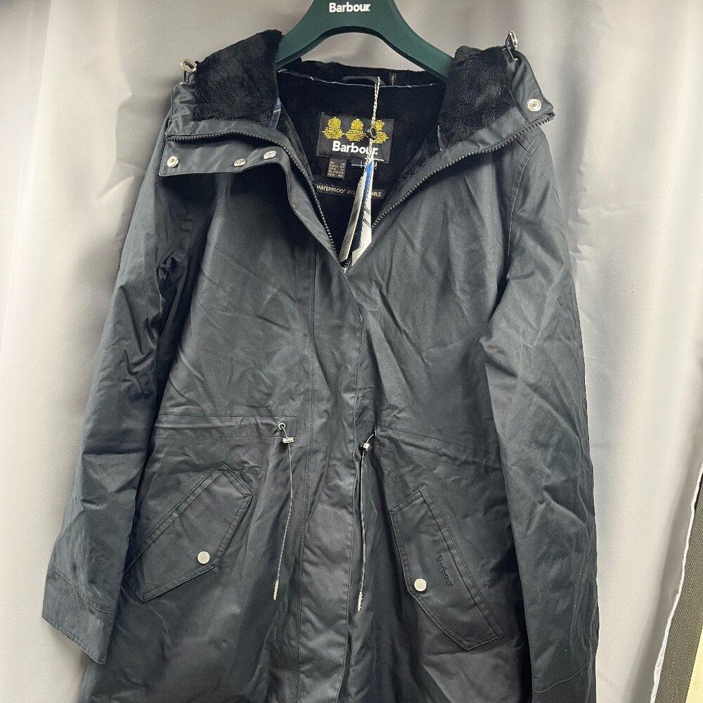 BARBOUR Perthshire Women's Faux Fur Lining Hooded Waterproof Jacket MSRP$415